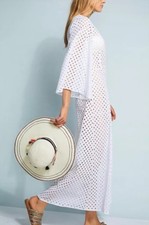 NEW $313 Anthropologie Karma Beach Maya Eyelet Maxi Dress Sz 4 Cover Up Z255-21