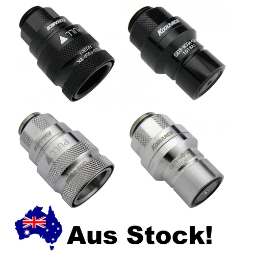 Koolance QDC3 Quick Disconnect Fittings Couplers G 1/4 Male Female Black Silver