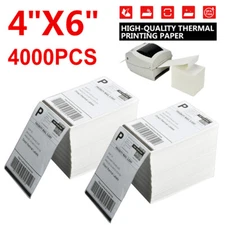 4000 4x6 Fanfold Direct Thermal Shipping Labels for Zebra and Rollo Printers US