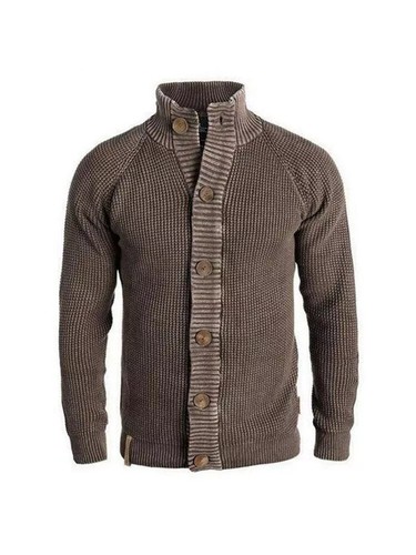 Foweknow Cardigan Pour Homme - Col En V - Tricoté - Manches