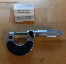 Mahr 0-1 inch outside micrometer. Barely used. Satin Chrome frame, .0001" grad.