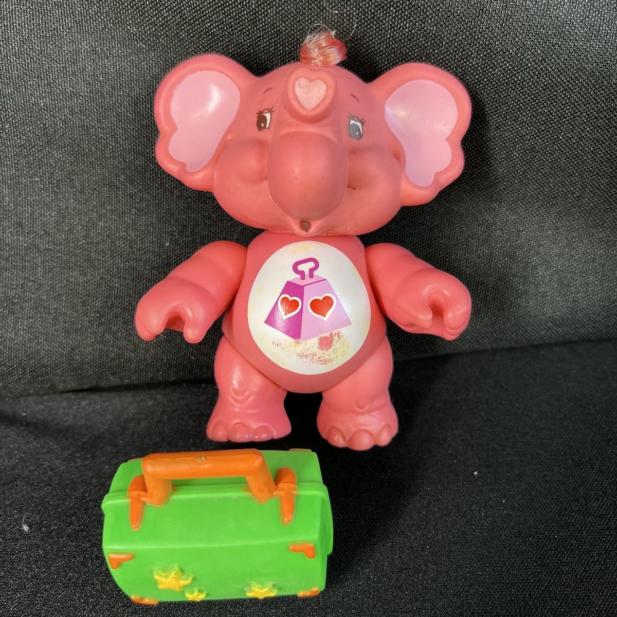 1985 Care Bear Cousins Lotsa Heart Pink Elephant Figure with