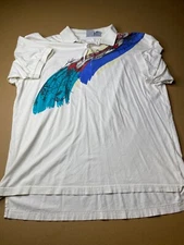 Vintage Sunforce Beach Surfing White Polo Cotton Button Shirt Size XL