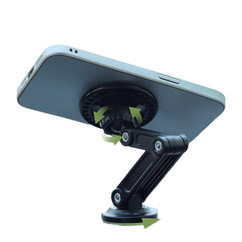 Support de téléphone de voiture magnétique pliable ABS support de tableau de bord de téléphone portable de voiture rotatif - Photo 2 sur 9
