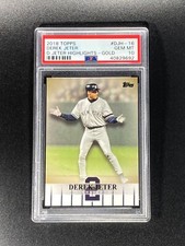 2018 Topps Series 1 DEREK JETER Highlights #DJH-16 SSP GOLD /50 PSA 10 POP 1
