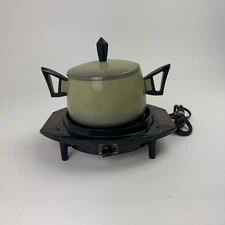 Vintage Electric Fondue By Cornwall Olive Green TESTED