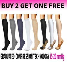 Compression Socks Stockings 15-20mmHg Medical Knee High Mens Women's Pain Relief