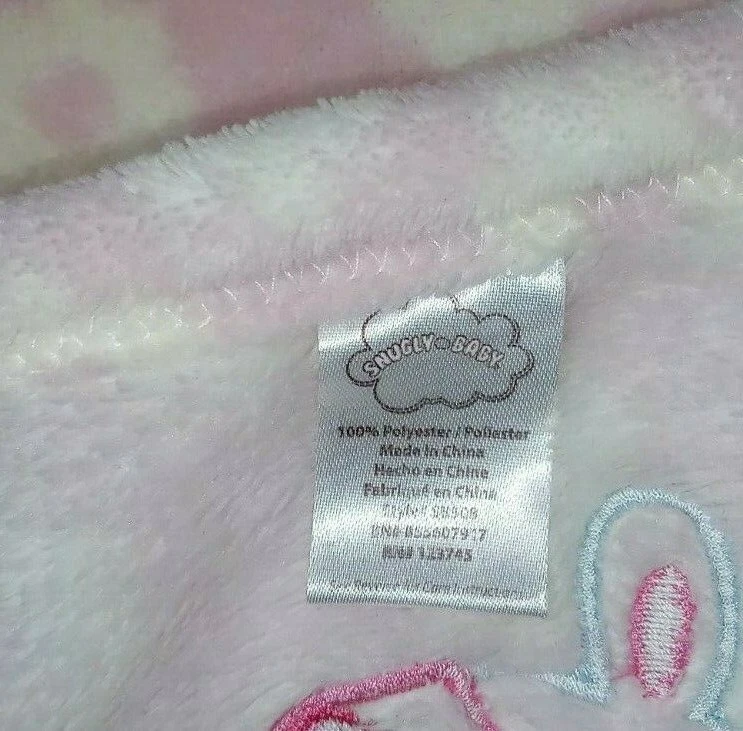 SNUGLY BABY Girl Floral COW Fleece Blanket Pink White Daisy 30x35 Lovey SOFT - Image 3 of 4