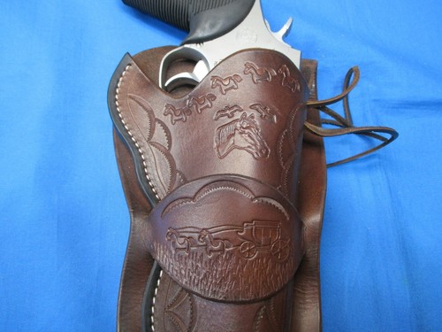 Taurus Judge, Double Loop, Leather Holster, Hand Tooled, Handmade in the USA - Picture 4 of 12