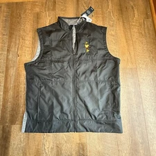 NWT Cutter & Buck DryTec Vest Mens XL Black  Zip Performance Golf Embroidered