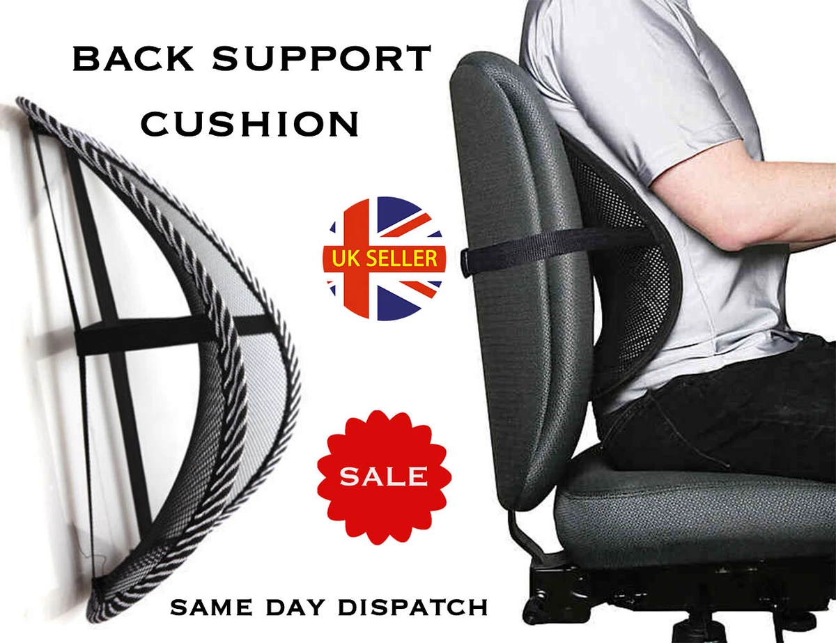 Cream LUMBAR / LOWER BACK SUPPORT CUSHION PILLOW *Fits any armchair* MADE  IN UK