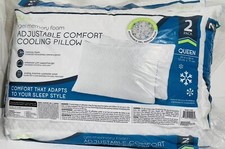 Purelux Gel Memory Foam Adjustable Comfort Cooling Pillow 2 Pack Queen