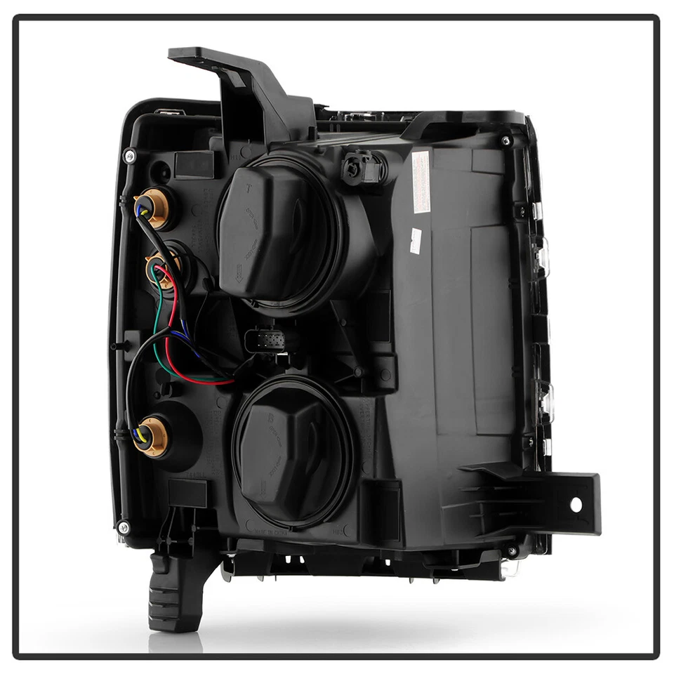 For 2014-2015 Chevy Silverado 1500 Chrome Trim Projector Headlights Headlamps - Image 4 of 4