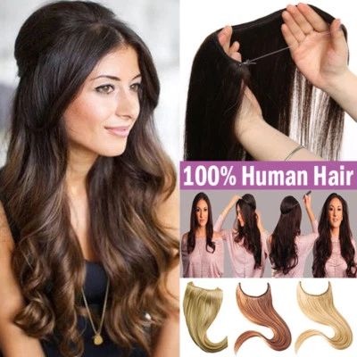 SEGO Wire In No Clip 100% Human Hair Extensions Remy Virgin Secret Headband Hot E663