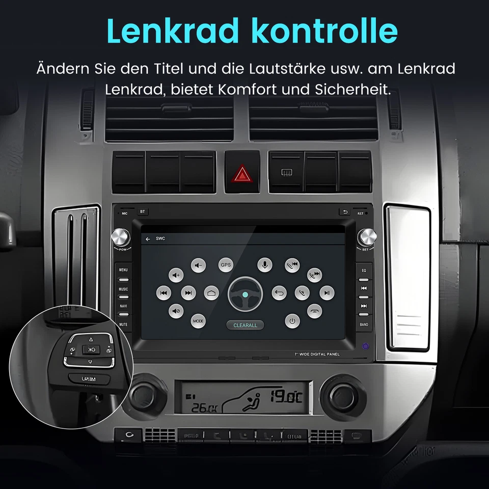 Für VW Polo 9N Golf 4 Passat B5 T5 1+32G Android 14 Autoradio Carplay GPS Navi - Bild 3 von 4