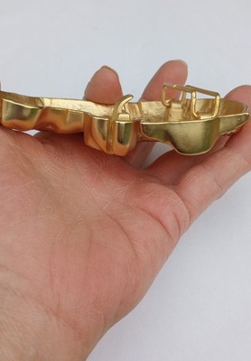 Vintage Doreen Ryan Horse Belt Buckle Double Head Brass Gold  display picture 1