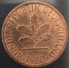 Germany 🇩🇪 1980 1 Pfennig Coin 