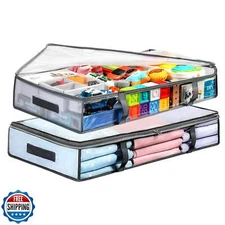 LANDNEOO 2 Pack Under Bed Storage Containers Bins, Humid-Proof Plastic Underb