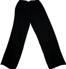 Aquascutum of London Womens Black Pleated Straight Leg Trouser Pants Size 14