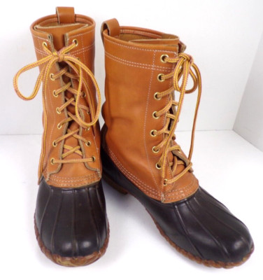 Cabela's Steel Shank Leather Rubber Lace Up 10'' Tall Rain Duck Boots Women 10