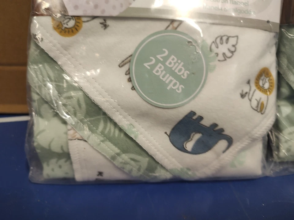 Juego de 2 paños Ea Trend Lab, babero y eructo, 2 baberos bandana 2 paños para eructar, (4 de ea) Foto 3 de 4