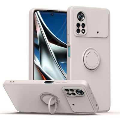 Liquid Silicone Ring Holder Case Cover For Xiaomi Redmi Note 12 11 10 Pro PocoX5