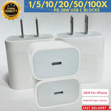20W PD Adapter for iPhone iPad Samsung Fast Charger Type C Cube USB C Block Lot