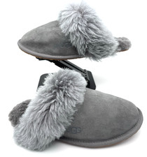 UGG Scuff Sis 1122750 Charcoal Suede UGGplush Slippers Women's Size 9