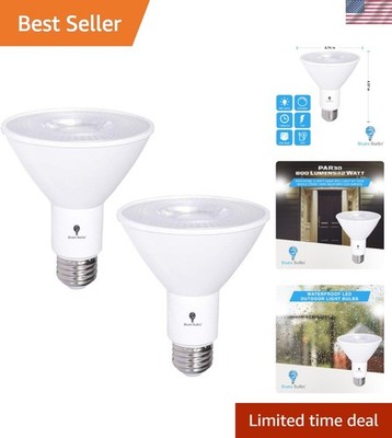 2 Pack Dimmable Waterproof 12W LED Flood Light Bulbs for Security, 900 Lumens