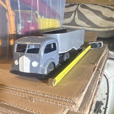 Vintage Tin Toy Truck Kingsbury with Gray Trailer Approx 15 Inch
