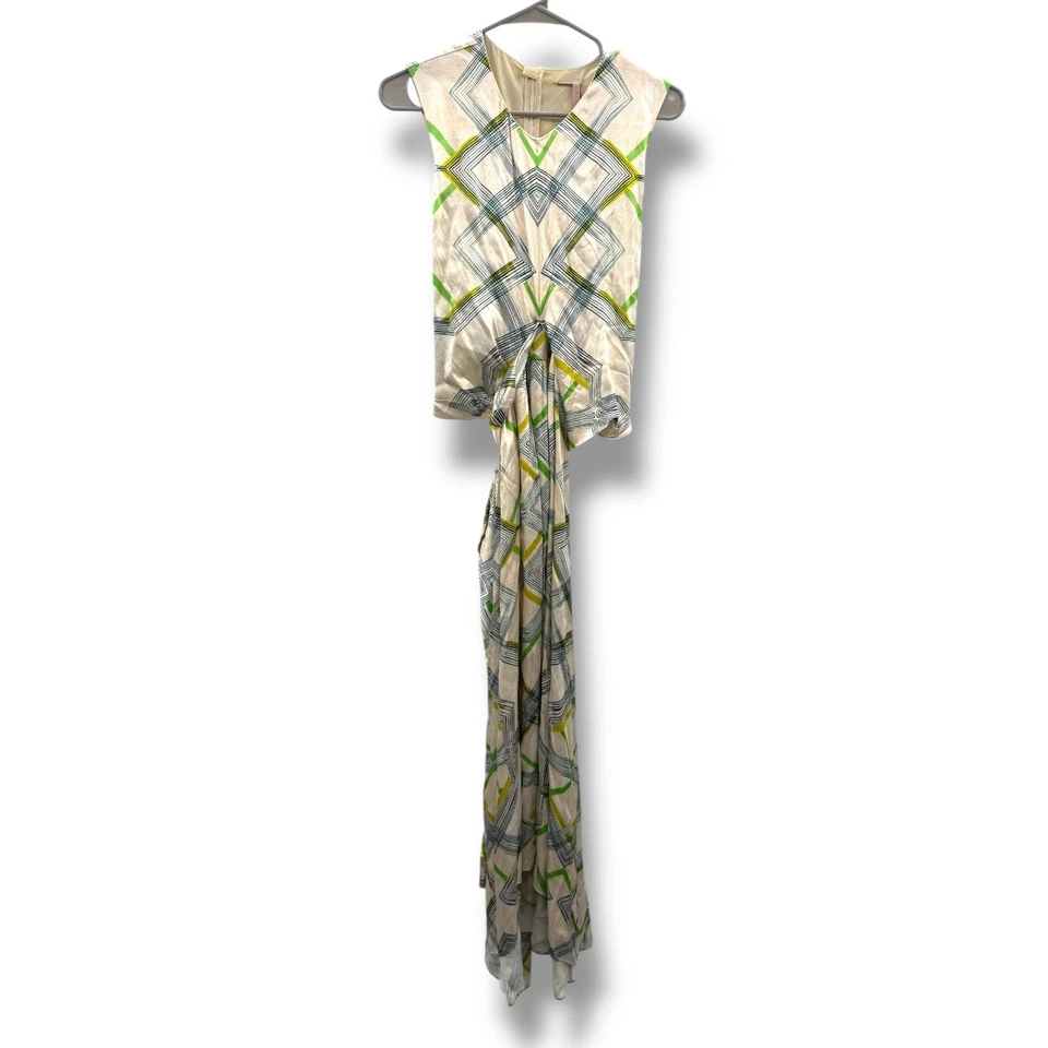 Vestido Alexis Nuevo con Etiquetas Biasca Midi Talla Mediana Estampado Geométrico Sin Mangas Verano Elegante Foto 3 de 4