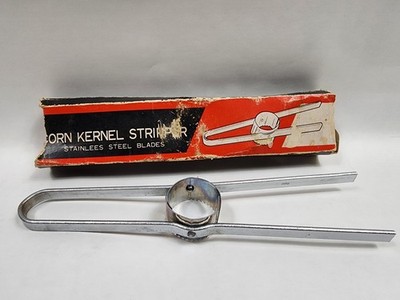 Vintage Corn Cob Peeler Stripper Cutter old Kitchen Kernel Tool 10'' W/ Box