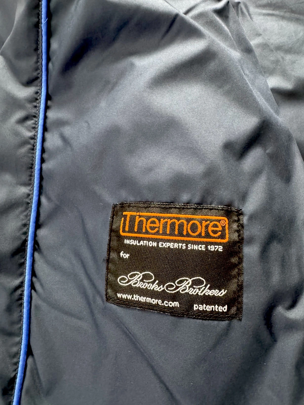 Brooks Brothers Men's Quilted Full Zip Polyester Vest w/ Pockets Blue M - product detail image 7