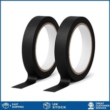 Black Painter Masking Tape No Residue Sharp Lines 15mm x 50m Pack of 2