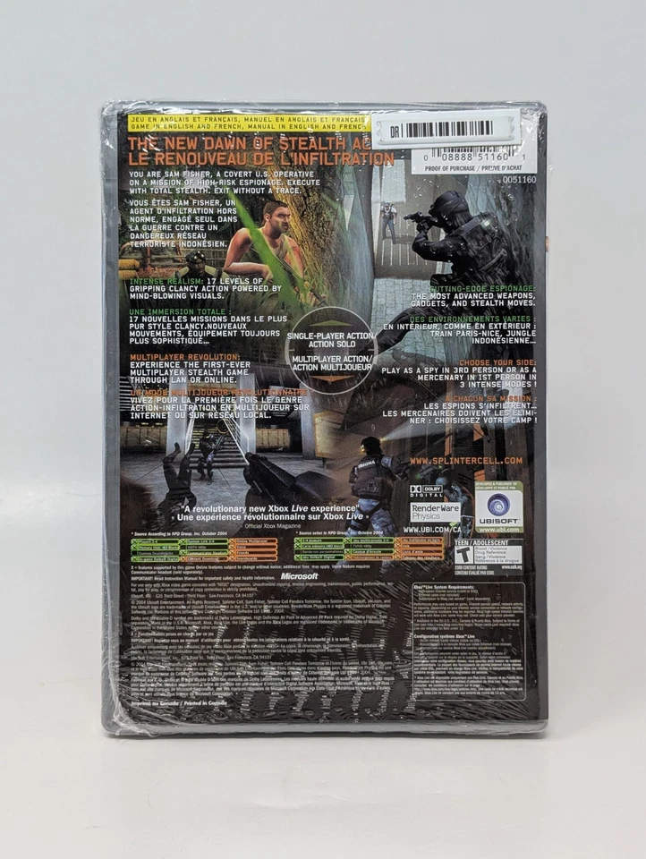 Tom Clancy's Splinter Cell: Pandora Tomorrow (Microsoft Xbox) - Brand New Sealed - Image 2 of 3