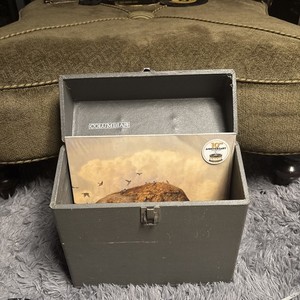 Vintage Columbia Records 33 RPM Vinyl Record Storage Case Holder Gray