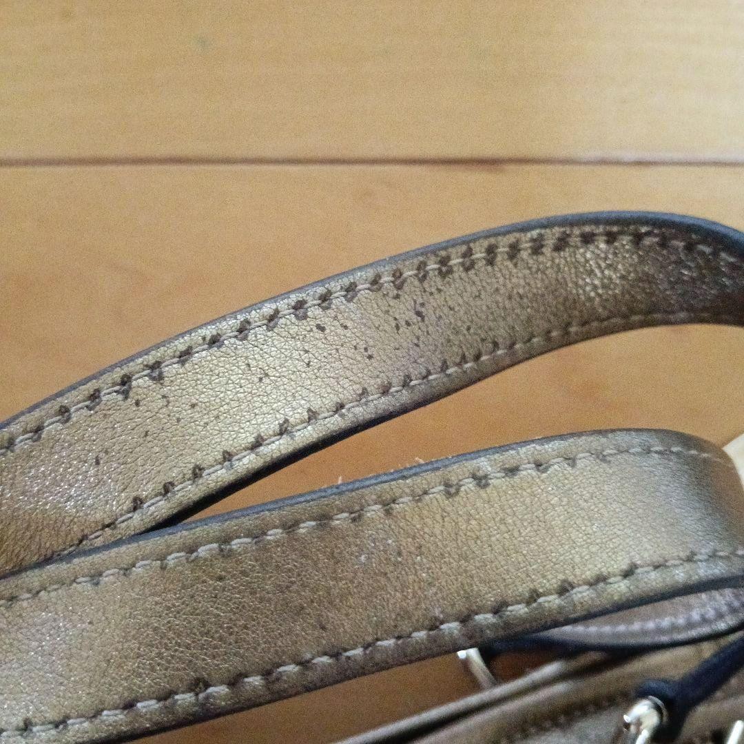 GUCCI Mini Tote Bag GG Canvas Vintage Leather Strap Women's Authentic thumbnail 17