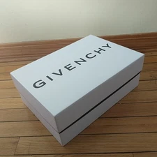 Givenchy Shoe Gift Box Empty White Black Logo 14x10x5.3" Used*READ