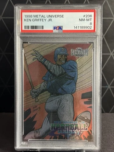 1998 Metal Universe - Hardball Galaxy Ken Griffey Jr #206 PSA 8