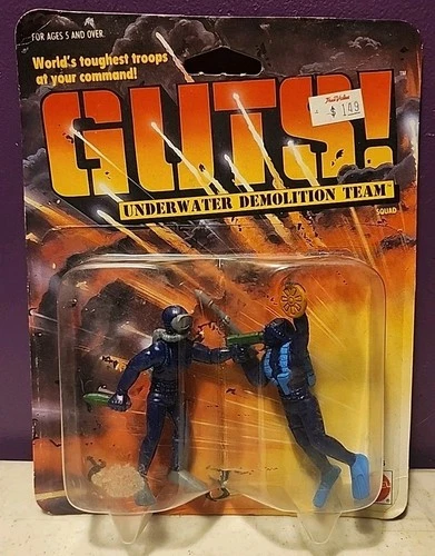 1986 Vintage Mattel GUTS! Underwater Demolition Team 2pc Action Figure Set MOC