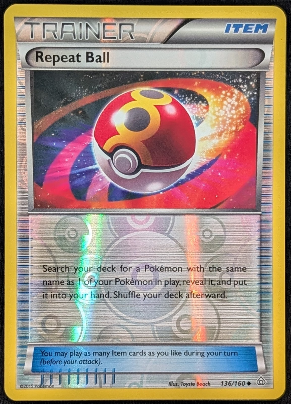 Repeat Ball 136/160 XY - Primal Clash Reverse Holo Pokemon Card LP