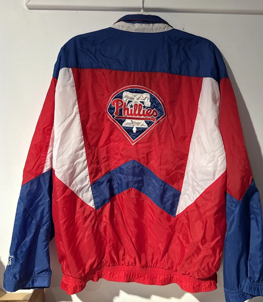 Philadelphia Phillies Jacket Vintage 90’s Starter Coat Rain Windbreaker Men’s L - Image 3 of 4