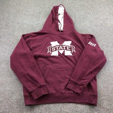 Mississippi State Bulldogs Hoodie Mens Large Red NCAA Football Stadium Athletics