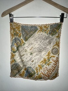 RARE Antique Nebraska Map Pocket Square