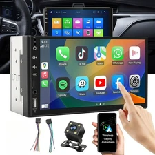 7" Double 2 DIN Car Stereo Radio MP5 Touch Screen Bluetooth FM with Rear Camera