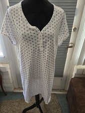 Vintage Aria White Purple Floral Nightgown Sz 1x