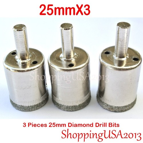 3Pcs 25mm Diamond Drill Bits Set Hole Saw Cutter Tool Glass Marble Tile* - 第 4/7 張圖片