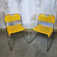 Coppia Di Sedie BIEFFEPLAST Originali Vintage Anni 70 Giallo