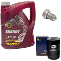 MotoröL ÖLfilter SM107 5W30 5Liter + ÖLablassschraube FüR Audi Cabriolet 8G7 2.0
