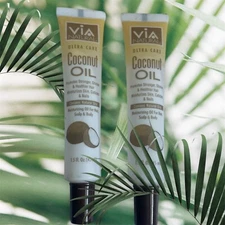 Via Natural Coconut Oil Hydrates Hair Skin Scalp Body 2 Tubes 1.5oz Each